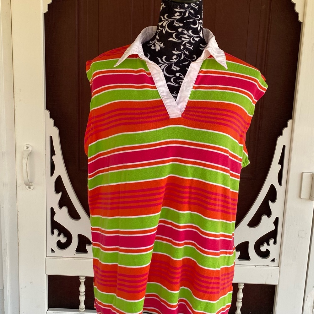 Fiorlini International Plus Women's Sleeveless Striped Top Size 18/20W - Picture 7 of 11